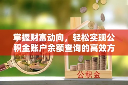 闽侯掌握财富动向，轻松实现公积金账户余额查询的高效方式