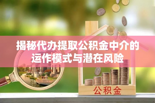 闽侯揭秘代办提取公积金中介的运作模式与潜在风险